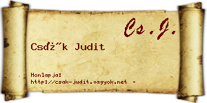 Csák Judit névjegykártya